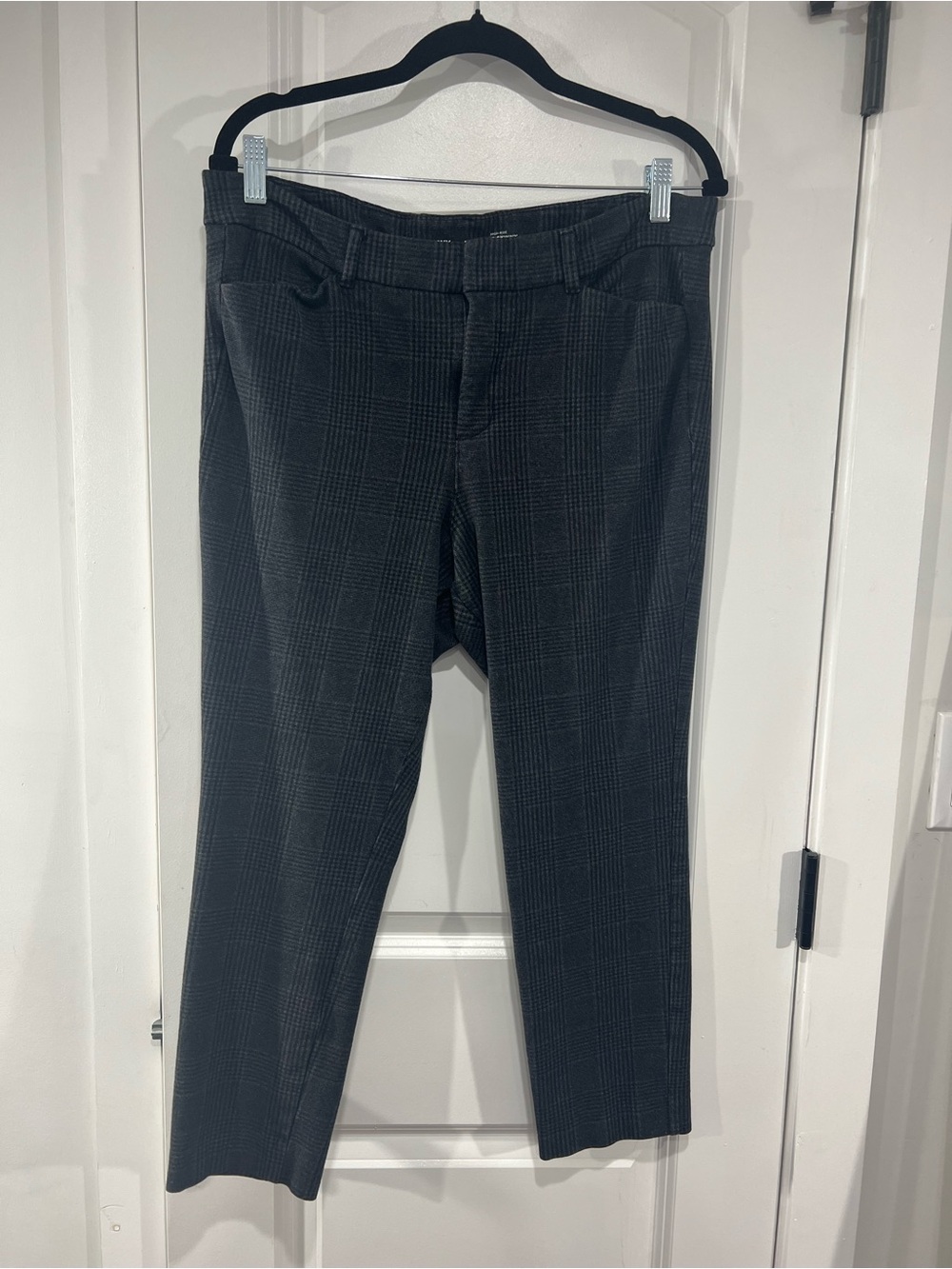 Grey Plaid High Rise Pixie Skinny dress pants  with Secret smooth pockets